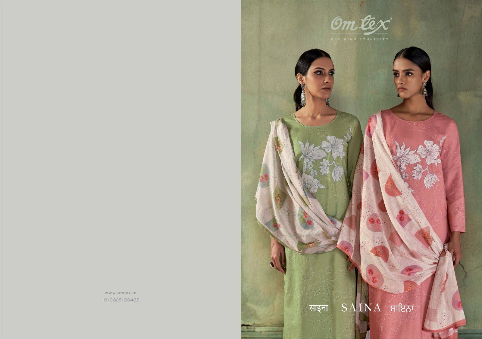SAINA By OMTEX 15481a TO 15481d series Beautiful Festive Suits Stylish Colorful Fancy Casual Wear PREMIUM LAWN COTTON PRINTED Dresses At Wholesale Price